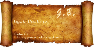 Gyuk Beatrix névjegykártya